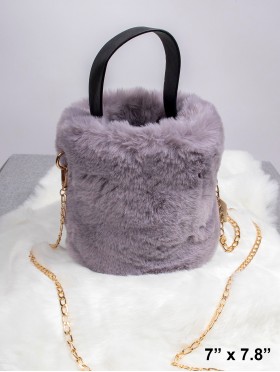 Plush Drawstring Bucket Bag